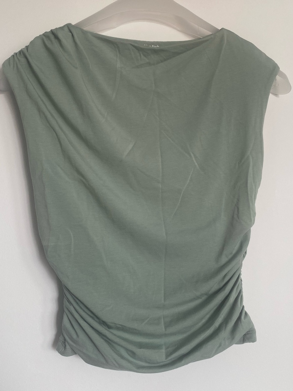 Abercrombie & Fitch Sleeveless Ruched Tank Top - Sage Green